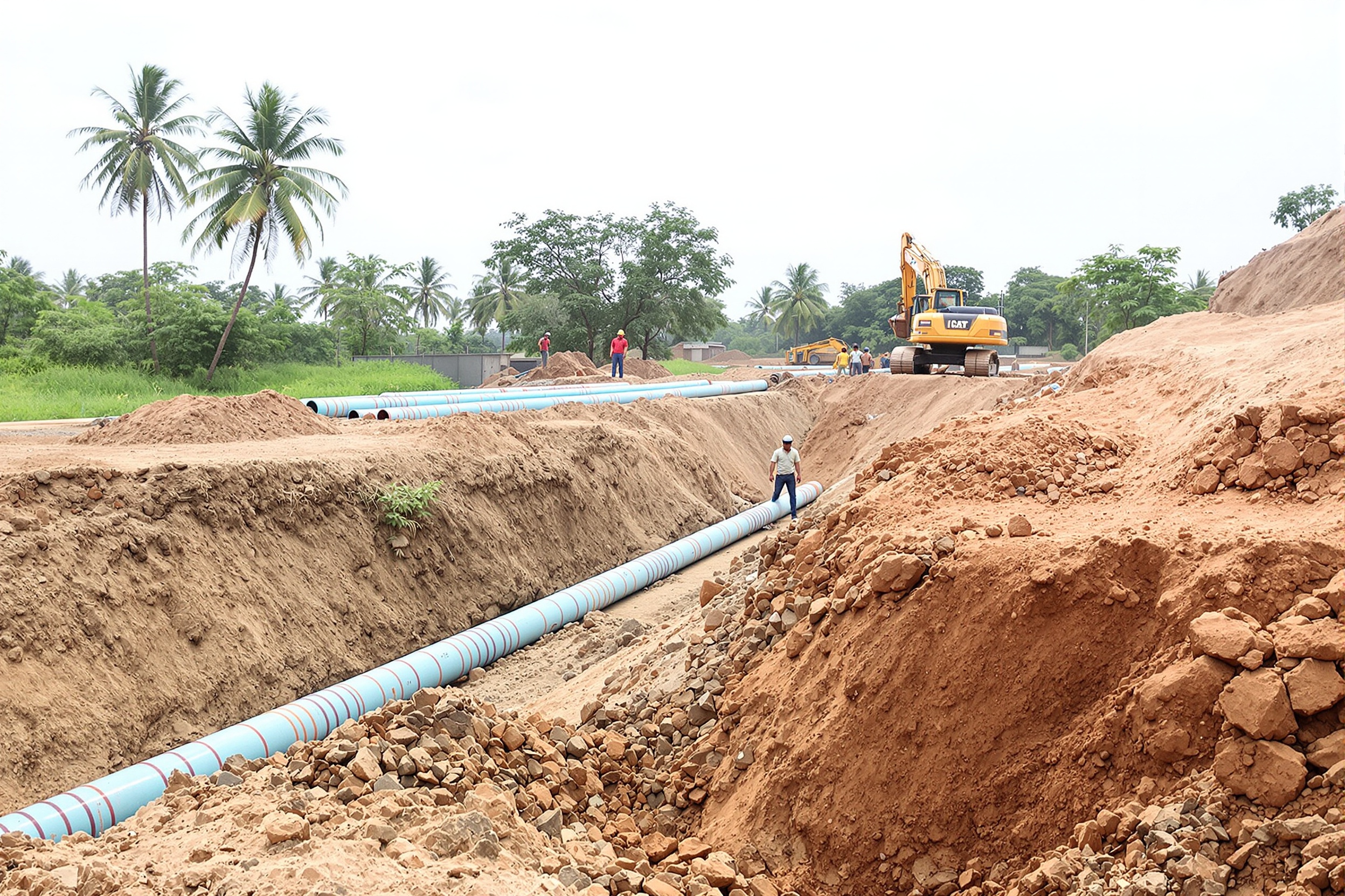 7.3 km Drinking Water Pipeline Network Along KRFB Road, Kakkattil